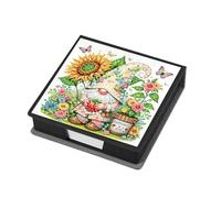 DIY Diamond Note Storage Leather Box with 160 Sticky Notes, Diamond Art Painting Message Paper Storage Note Box Reusable Note Boxes, for Work Desk Organization-Goblin