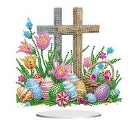 DIY Diamond Ornaments Art Painting Easter Cross Eggs Home Decoration Desktop Ornaments