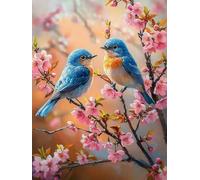 DIY Diamond Painting Adults, Peach Blossom Tree 5D Round Diamonds Arts, Mosaic Embroidery Paints Crafts Set, Valentine's Day Girl Gift, Home Office Wall Decor 80x160cm P0CL-728