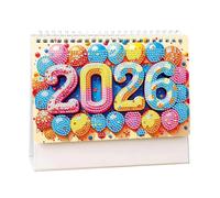 DIY Diamond Painting Art 2026 Calendar, 12 Month Flip Planner with to Do List, Desk Tabletop Thick Paper Monthly Calendar for Home Office Decoration(F6)