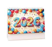 DIY Diamond Painting Art 2026 Calendar, 12 Month Flip Planner with to Do List, Desk Tabletop Thick Paper Monthly Calendar for Home Office Decoration(E5)