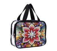 DIY Diamond Painting Crystal Rhinestone Cosmetic Bag Zipper Closure Diamond Dot Diamond Storage Pack Large Capacity 5D Diamond Painting PVC Pouch for Cash Carry Daily Use Travel