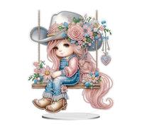 DIY Diamond Painting Flower Fairy Table Decoration, 5D Diamond Painting Flower Fairy Table Decoration, Diamond Painting Standing Art Set, Flower Fairy Decoration Ornaments Gifts for Home, Office