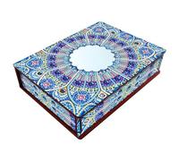 DIY Diamond Painting Kit Art with Acrylic Mirror Flip Cover Mandala Pattern Wooden Box Storage Box Requires Self Assembly Supplies Dressing Table Decoration Storage Box Handmade Gift