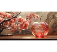 DIY Diamond Painting Kits Adults Large XXL， Peach Blossom Apple Round Full Drill 5D Children Creative Gem Mosaic Craft Painting, Large Set for Family Wall Decoration, Gifts 50x100cm KH0Y-595