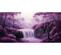 DIY Diamond Painting Kits Adults Large XXL， Purple Waterfall Round Full Drill 5D Children Creative Gem Mosaic Craft Painting, Large Set for Family Wall Decoration, Gifts 90x180cm KH0Y-760