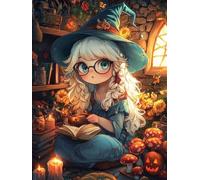 DIY Diamond Painting Kits,Magical Halloween Round Full Drill 5D creative Gem Art Crafts Kits, mosaic Craft Painting, for Beginners home furnishings Wall Decor, creative gifts for girls 30x40cm WOW-567