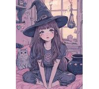 DIY Diamond Painting Kits,Magical Woman Round Full Drill 5D Creative Gem Art Crafts Kits, Mosaic Craft Painting, for Beginners Home furnishings Wall Decor, Creative Gifts for Girls 30x40cm WOW-565