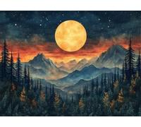 DIY Diamond Painting Kits, Mountain Trees 5D Square Diamond Rhinestone Embroidery Gem Art Home Wall Decor Crafts，Suitable Children Adults，Gifts for Women New Year's Day Birthdays 70x60cm T1ZY-700