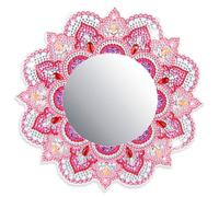 DIY Diamond Painting Mirror Craft Set - Gift for Girls 6 7 8 9 10 11 Years, Arts and Crafts Mandala Cosmetic Mirror for Kids, Mirror Craft Kits for Kids Room Decoration Diamond Art Set for Girls