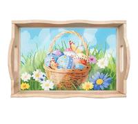 DIY Diamond Painting Tray Diamond Art Painting Pallet Handmade Wooden Tray Dinner Plate Tea Tray Coffee Tray Diamond Painting Mandala Gift (Easter Egg 02)
