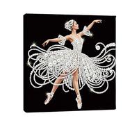 DIY Diamond Pearl Painting Kit for Adults Handmade DIY Colored Canvas All-Pearl Dot Painting, 3D Gemstone Art Crafts for Gift Elegant Home Wall Decor 25x25cm-Ballet Dancer