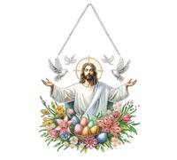 DIY Diamond Pendan Diamond Art Painting Easter Jesus Egg Home Decoration Pendant