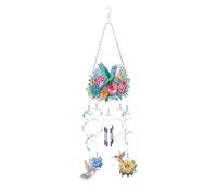 DIY Diamond Spring Series Pendant Painting Wind Chime, DIY Diamond Art Kits, Acrylic Home Decoration Wind Chime Pendant for Home Indoor Outdoor-Hummingbird