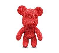 DIY Diamond Violent Bear - Rhinestone Vinyl Figurine Make Your Own Sparkling Crystal Collectible Handcrafted Bling Decor & Creative Craft Kit (Red)