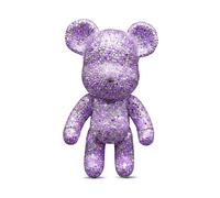 DIY Diamond Violent Bear - Rhinestone Vinyl Figurine Make Your Own Sparkling Crystal Collectible Handcrafted Bling Decor & Creative Craft Kit (Lilac/Light Purple)
