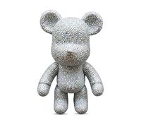 DIY Diamond Violent Bear - Rhinestone Vinyl Figurine Make Your Own Sparkling Crystal Collectible Handcrafted Bling Decor & Creative Craft Kit (Silver/Green)