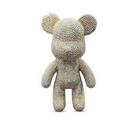 DIY Diamond Violent Bear - Rhinestone Vinyl Figurine Make Your Own Sparkling Crystal Collectible Handcrafted Bling Decor & Creative Craft Kit (Gold)
