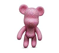 DIY Diamond Violent Bear - Rhinestone Vinyl Figurine Make Your Own Sparkling Crystal Collectible Handcrafted Bling Decor & Creative Craft Kit (Baby Pink)