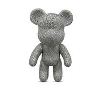 DIY Diamond Violent Bear - Rhinestone Vinyl Figurine Make Your Own Sparkling Crystal Collectible Handcrafted Bling Decor & Creative Craft Kit (Grey)