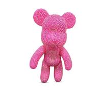 DIY Diamond Violent Bear - Rhinestone Vinyl Figurine Make Your Own Sparkling Crystal Collectible Handcrafted Bling Decor & Creative Craft Kit (Light Pink)
