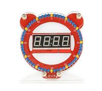 DIY Digital LED Clock Kit Soldering Practice Electronics(red + shell)