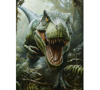 DIY Dinosaur Stamped Cross Stitch Kits for Beginners Adults - Preprinted 11CT Easy Pattern Needlepoint Kits, Arts and Crafts for Home Decor (11.8x15.7inch) 597