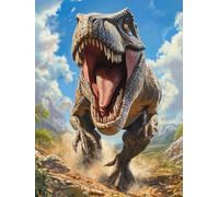 DIY Dinosaur Stamped Cross Stitch Kits for Beginners Adults - Preprinted 11CT Easy Pattern Needlepoint Kits, Arts and Crafts for Home Decor (11.8x15.7inch) 787