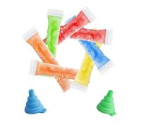 DIY Disposable Ice Pop Molds 100/200 PCS Food-Grade Disposable Ice Popsicle Bags with Funnel Leakproof Ice Lolly Pouches for Juice Yogurt Smoothies Frozen Snacks (200 pcs)