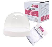 DIY DIY Snow Globe for Fimo with 1 x Snow | Do It Yourself Snow Globe Set Plastic | Oval Shape 72 x 61 mm | Base White | 40133