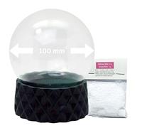 DIY DIY Snow Globe Set with Glass Ball and Polyresin Base Green Round Cubic - 100 mm Diameter - Individual Shake Ball Glitter Ball * 40107