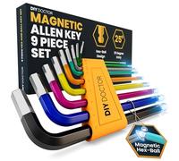 DIY Doctor Allen Key Set with Magnetic Ball-End - 9pc Hex Key Set 1.5-10mm - Colour Coded Long Arm CRV Steel - Metric Alan Keys for Bike, Home & Furniture Repairs