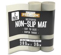 DIY Doctor Anti Slip Gripper Rolls 2 Pack - 190 x 30cm Non Slip Rug Underlay for Laminate Flooring - Carpet and Rug Grippers - Rubber Mat Shelf and Drawer Liner - White