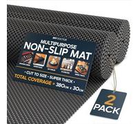 DIY Doctor Anti Slip Gripper Rolls 2 Pack - 190 x 30cm Non Slip Rug Underlay for Laminate Flooring - Carpet and Rug Grippers - Rubber Mat Shelf and Drawer Liner - Black