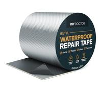 DIY Doctor Butyl Waterproof Tape for Leaks, 150mm x 5m, 1 Pack | Aluminium Foil · Roof Sealant and Outdoor Repair Use