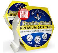 DIY Doctor Double Sided Carpet Tape Heavy Duty, (2 Pack) 50mm x 30m No Residue Extra Strong Sticky Rug Grip Adhesive Tape, Long-Lasting for Home & Professional Use