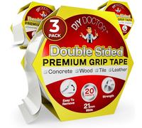 DIY Doctor Double Sided Carpet Tape Heavy Duty, 3 Pack (20 Meters x 21mm), No Residue Extra Strong Sticky Rug Grip Tape, Carpet Grippers for Rugs
