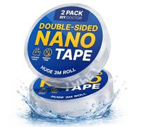 DIY Doctor Double Sided Nano Tape, 3m x 22mm Roll, 2 Pack | Extra Strong Heavy Duty Hold. Traceless, Washable and Removable Gel. Multi-functional