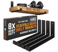 DIY Doctor Heavy Duty Scaffold Board Shelf Brackets, Set of 8, Black | 23.5cm · Industrial Rustic Metal · Wall-mounted Storage and Home Décor