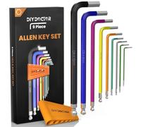 DIY Doctor Hex Key Set with Magnetic Ball-End - 9pc Allen Key Set 1.5-10mm - Colour Coded Long Arm CRV Steel - Metric Alan Keys for Bike, Home & Furniture Repairs