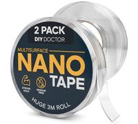 DIY Doctor Multi-Functional Double Sided Nano Tape - Huge 3m x 22mm Roll (2 Pack) - Strong Double Sided Heavy Duty - Traceless Washable Removable Gel Tape