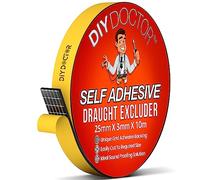 DIY Doctor Self Adhesive Draught Excluder Foam Tape - 1x 10metres(L) x 25mm(W) x 3mm(D) Black Draught Excluder for Doors & Windows - Draft Excluder for Doors & Windows - Gap Door & Window Seal Strip
