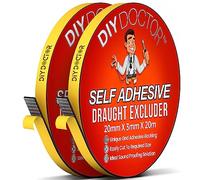 DIY Doctor Self Adhesive Draught Excluder Foam Tape - 1x 20metres(L) x 20mm(W) x 3mm(D) Black Draught Excluder for Doors & Windows - Draft Excluder for Doors & Windows - Gap Door & Window Seal Strip