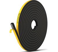 DIY Doctor Self Adhesive Draught Excluder Foam Tape - 1x 20metres(L) x 6mm(W) x 3mm(D) Black Draught Excluder for Doors & Windows - Draft Excluder for Doors & Windows - Gap Door & Window Seal Strip