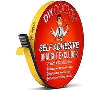 DIY Doctor Self Adhesive Draught Excluder Foam Tape - 1x 5metres(L) x 20mm(W) x 8mm(D) Black Draught Excluder for Doors & Windows - Draft Excluder for Doors & Windows - Gap Door & Window Seal Strip