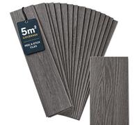 Diy Doctor Self Adhesive Vinyl Floor Tiles, Wood Effect Planks, Dark Grey