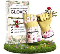 DIY Doctor Thorn Proof Gardening Gloves for Women, Leather, 1 Pack | Heavy Duty Thick Build · Waterproof · Floral Pattern