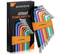 Diy Doctor Torx Key Set - 10 Piece T9 To T50 - Hex Key Set With Hole Ends - Long Torx Keys For Diy And Pro Use