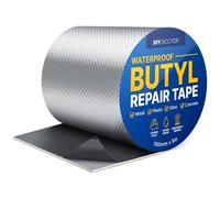 DIY Doctor Waterproof Tape for Leaks 150mm x 5m Butyl Roof Sealant Tape | Aluminium Foil Butyl Flashing and Repair Tape for Outdoor Use. Seals Roof Felt, Gutters, Sheds, Caravans, Pipes