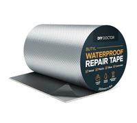 DIY Doctor Waterproof Tape for Leaks 200mm x 5m Butyl Roof Sealant Tape | Self-Adhesive Aluminium Foil Butyl Flashing and Repair Tape for Outdoor Use. Seals Roof Felt, Gutters, Sheds, Caravans, Pipes